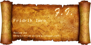 Fridrik Imre névjegykártya
